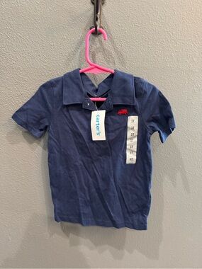 Carter's Navy Blue Polo with Red Embroidered Truck